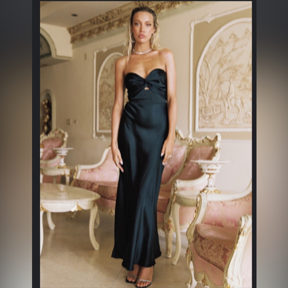 Princess Polly Black Satin Maxi Dress